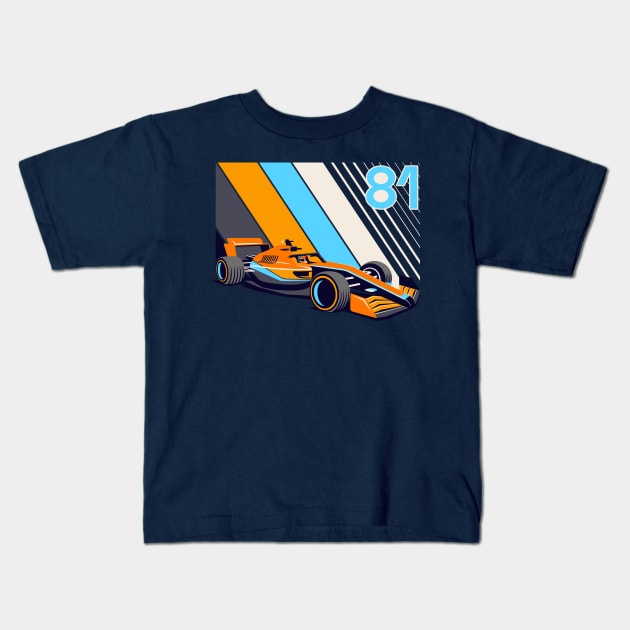 Formula Race Car 81 Kids T-Shirt by RaceCarsDriving